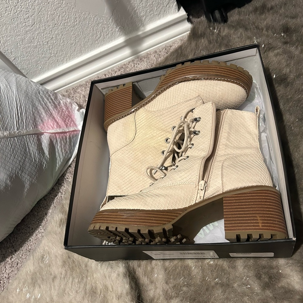 MIA Ivory Snake Combat Boot